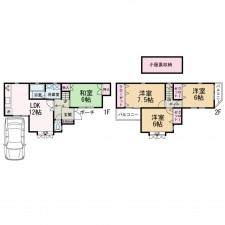 京都市上京区東柳町、中古一戸建ての間取り画像です