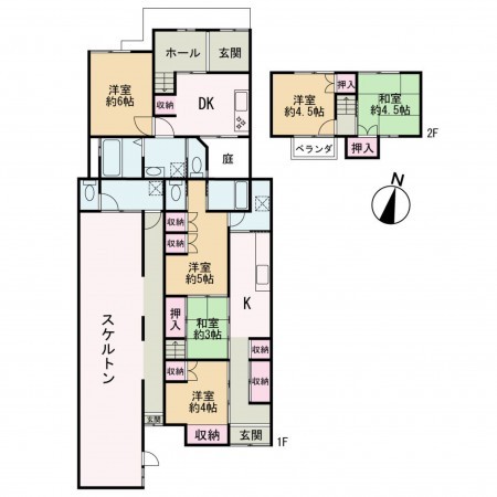 京都市上京区真盛町、中古一戸建ての間取り画像です