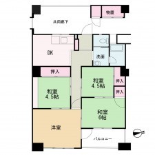 京都市上京区五辻通浄福寺西入一色町、マンションの間取り画像です