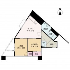 京都市上京区堀川通寺之内上る東入扇町、マンションの間取り画像です
