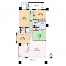 京都市上京区藁屋町、マンションの間取り画像です