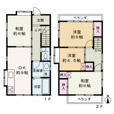 京都市上京区下立売通御前通西入突抜町、中古一戸建ての間取り画像です