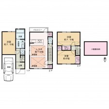 京都市上京区一番町、中古一戸建ての間取り画像です