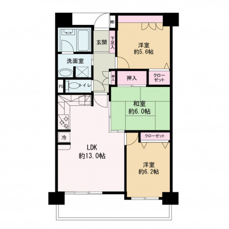 京都市上京区千本通一条上る北伊勢殿構町、マンションの間取り画像です