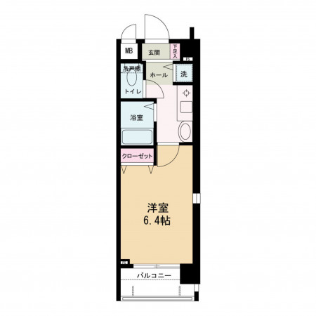 京都市上京区内構町、マンションの間取り画像です