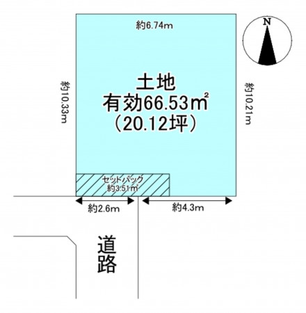 京都市上京区紙屋川町、土地の間取り画像です