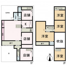 京都市上京区今出川通烏丸東入上る相国寺門前町、中古一戸建ての間取り画像です