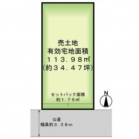 京都市上京区上立売通大宮西入硯屋町、土地の間取り画像です