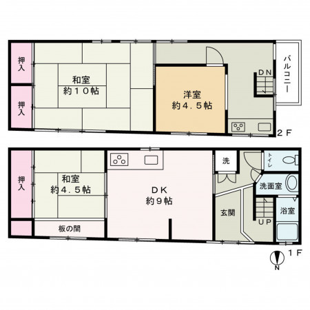 京都市上京区寺之内通千本西入上る柏清盛町、中古一戸建ての間取り画像です