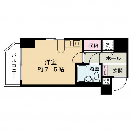 京都市上京区東堀川通上長者町下る二町目、マンションの間取り画像です