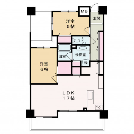 京都市中京区富小路通二条下る俵屋町、マンションの間取り画像です
