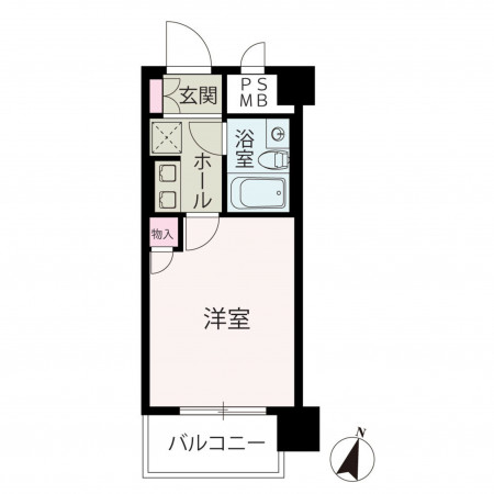 京都市中京区麩屋町通三条下る白壁町、マンションの間取り画像です