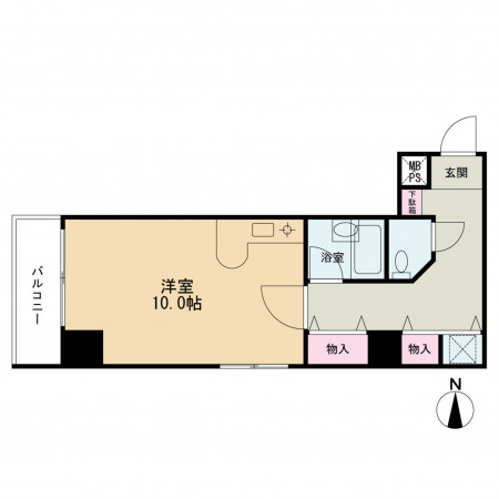 京都市上京区東堀川通上長者町下る二町目、マンションの間取り画像です