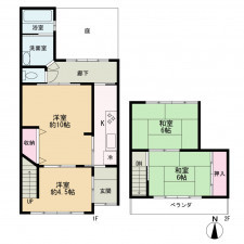 京都市中京区西ノ京左馬寮町、中古一戸建ての間取り画像です