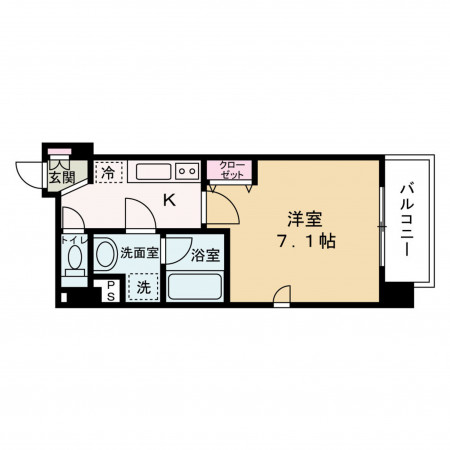 京都市中京区等持寺町、マンションの間取り画像です