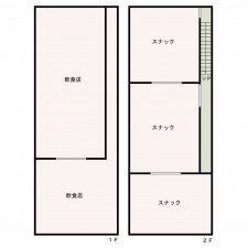 京都市中京区西ノ京北壺井町、収益物件/店舗事務所の間取り画像です