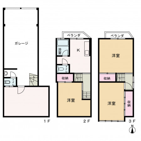 京都市中京区壬生上大竹町、中古一戸建ての間取り画像です