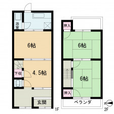 京都市中京区姉小路通堀川東入鍛冶町、中古一戸建ての間取り画像です