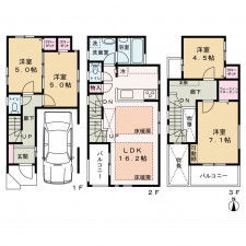 京都市中京区壬生下溝町、中古一戸建ての間取り画像です