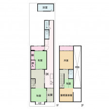 京都市上京区六軒町通一条上る若松町、中古一戸建ての間取り画像です