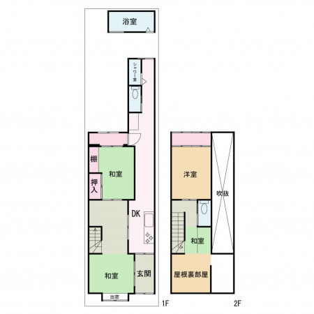 京都市上京区六軒町通一条上る若松町、中古一戸建ての間取り画像です