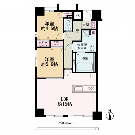 京都市中京区壬生森前町、マンションの間取り画像です