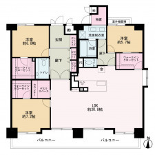 京都市上京区大宮通今出川下る薬師町、マンションの間取り画像です