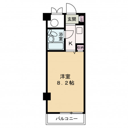京都市中京区大宮通六角下る六角大宮町、マンションの間取り画像です