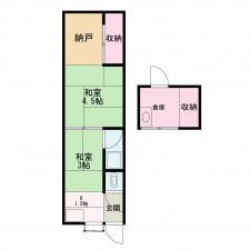 京都市中京区聚楽廻東町、中古一戸建ての間取り画像です