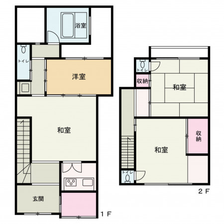 京都市中京区西ノ京星池町、中古一戸建ての間取り画像です