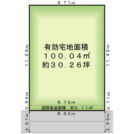 京都市上京区六軒町通下長者町下る七番町、土地の間取り画像です