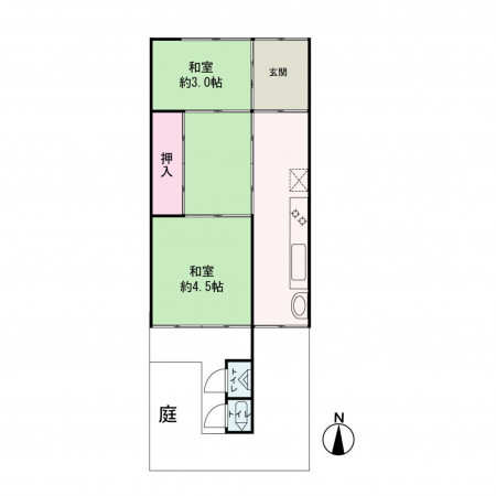 京都市中京区壬生森町、中古一戸建ての間取り画像です