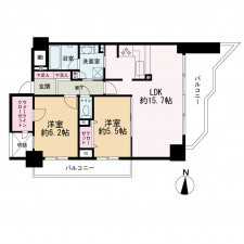 京都市中京区河原町通二条上る清水町、マンションの間取り画像です
