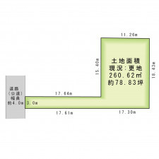 京都市上京区小川通元誓願寺下る靭屋町、土地の間取り画像です
