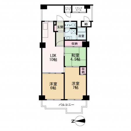 京都市上京区一色町、マンションの間取り画像です