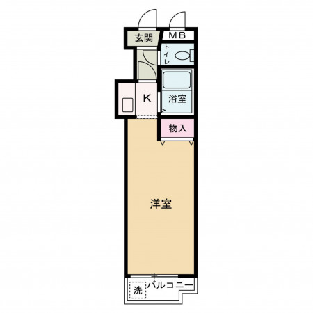 京都市中京区西ノ京勧学院町、マンションの間取り画像です