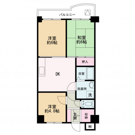 京都市中京区壬生仙念町、マンションの間取り画像です