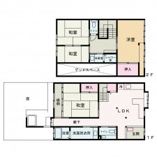 京都市上京区千本通二条下る東入主税町、中古一戸建ての間取り画像です