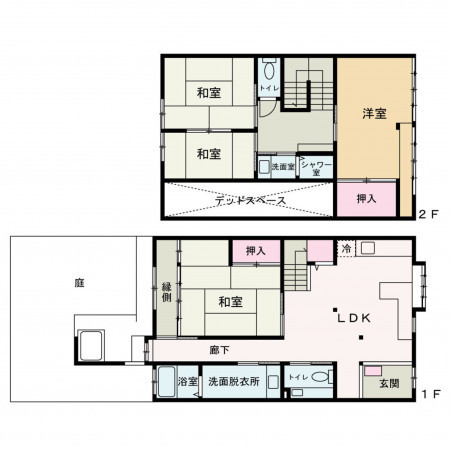 京都市上京区千本通二条下る東入主税町、中古一戸建ての間取り画像です