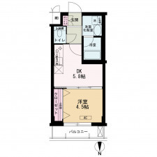 京都市上京区大宮町、マンションの間取り画像です