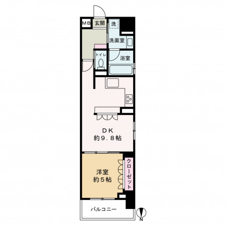 京都市上京区丸太町通黒門東入藁屋町、マンションの間取り画像です
