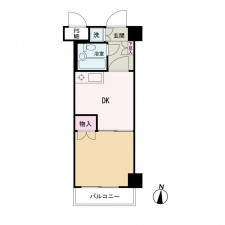 京都市中京区二条通高倉西入松屋町、マンションの間取り画像です