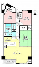 京都市上京区上長者町通千本西入五番町、マンションの間取り画像です
