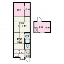 京都市中京区聚楽廻東町、中古一戸建ての間取り画像です