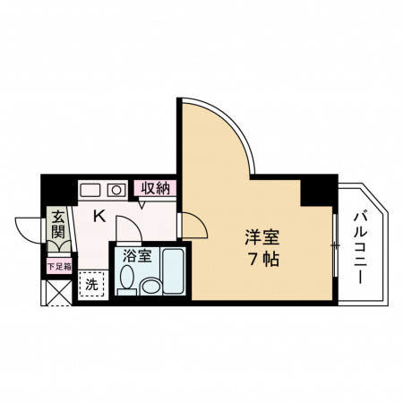 京都市上京区葭屋町通中立売上る福大明神町、マンションの間取り画像です