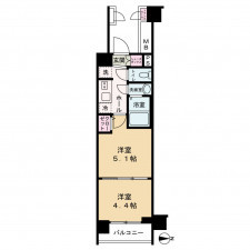 京都市上京区革堂前之町、マンションの間取り画像です