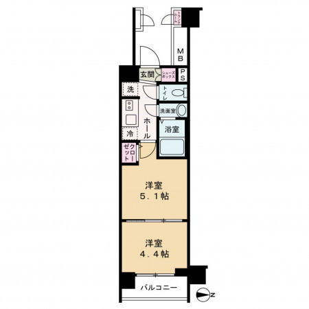 京都市上京区革堂前之町、マンションの間取り画像です