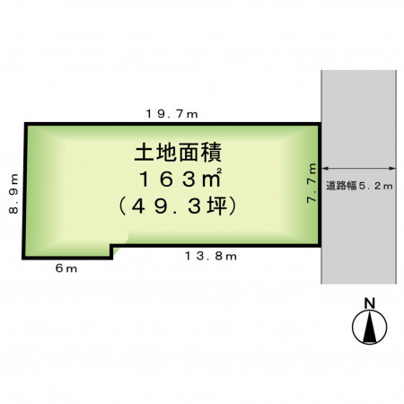 京都市中京区新椹木町通竹屋町上る西革堂町、土地の間取り画像です