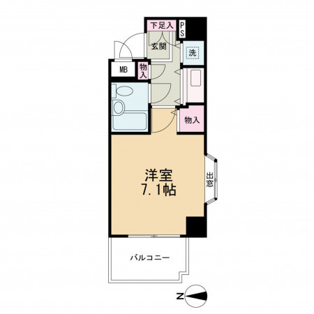京都市中京区壬生相合町、マンションの間取り画像です