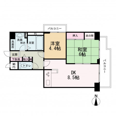 京都市中京区柳馬場通三条上る油屋町、マンションの間取り画像です